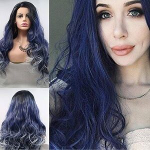 22”  Blue Ombre BODY WAVY  Wig for Women NEW